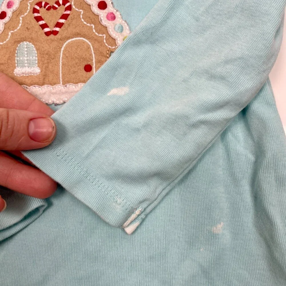 Y2K Gymboree 18-24 month Gingerbread house Blue long sleeve t-shirt